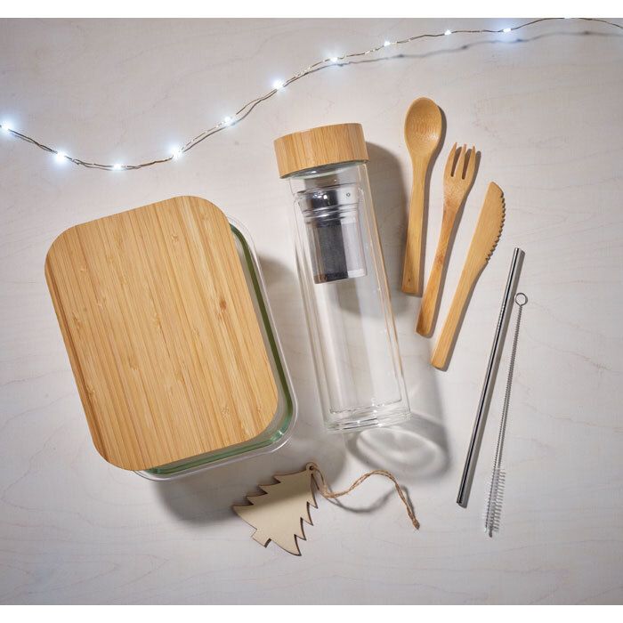 GiftRetail MO9962 - TUNDRA LUNCHBOX Portapranzo in bamboo