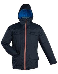 Barents ENERGY - JACKET UNISEX REVERSIBLE WITH HOOD AND CONTRASTED ZIPPER Blu navy