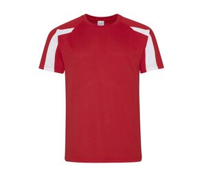 Just Cool JC003 - T-shirt sportiva a contrasto Fire Red/ Arctic White