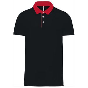 Kariban K260 - Polo jersey uomo bicolore Nero / Rosso