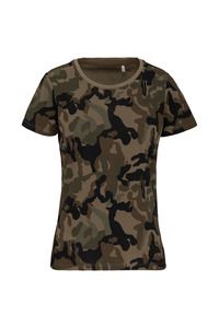 Kariban K3031 - T-shirt mimetica donna maniche corte Olive Camouflage