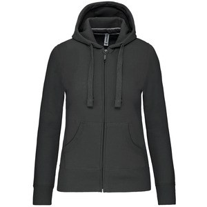 Kariban K464 - Felpa donna cappuccio full zip Grigio scuro