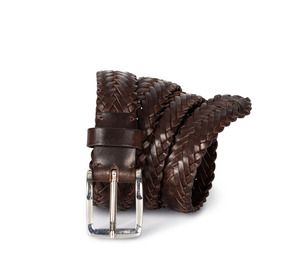 K-up KP821 - Cintura intrecciata in pelle Dark Brown