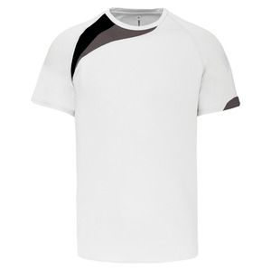 ProAct PA437 - T-SHIRT SPORT BAMBINO MANICHE CORTE White / Black / Storm Grey