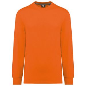 WK. Designed To Work WK303 - T-shirt unisex ecosostenibile maniche lunghe Fluorescent Orange