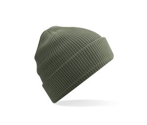 BEECHFIELD BF052N - ORGANIC COTTON WAFFLE BEANIE Olive Green