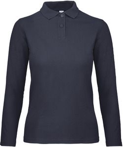 B&C CGPWI13 - Polo donna manica lunga Blu navy