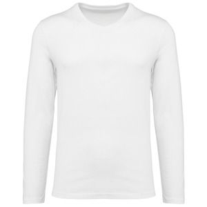Kariban Premium PK306 - T-shirt uomo Supima® maniche lunghe e scollo a V White