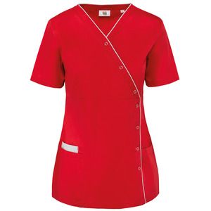WK. Designed To Work WK506 - Blusa donna in policotone con automatici Deep Red 