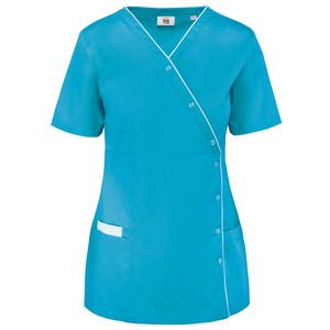 WK. Designed To Work WK506 - Blusa donna in policotone con automatici Light Turquoise