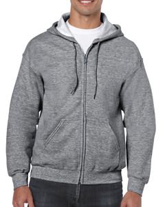 Gildan GIL18600 - Maglione con cappuccio zip pieno zip uomo Graphite Heather