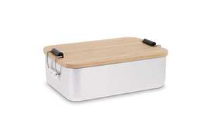 TopEarth LT90456 - Lunch box in alluminio con coperchio in bambù