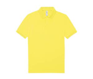 B&C BCU424 - Short-sleeved fine piqué poloshirt Solar Yellow