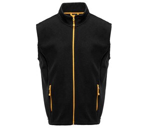 BLACK&MATCH BM500 - Contrasted polar fleece bodywarmer Nero / Giallo oro