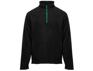 BLACK&MATCH BM505 - 1/4 zip fleece jacket Black/Kelly Green