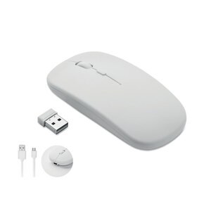 GiftRetail MO2222 - CURVY C Mouse wireless ricaricabile Bianco