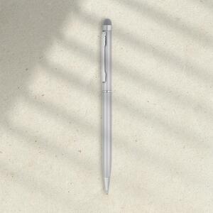 EgotierPro 32547 - Penna in Alluminio Multicolore con Puntatore MANCHESTER Bianco
