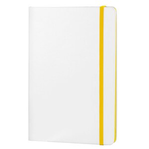 EgotierPro 37088 - Notebook PU Bianco con Elastico Colorato COLORE