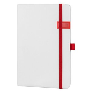 EgotierPro 38509 - Notebook A5 con Copertina in PU, Elastico e Segnalibro STOCKER Rosso