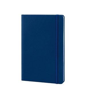 EgotierPro 39567 - Notebook A5 con Copertina in PU e Elastico, 96 Fogli Rigati Color Crema LINED Blu royal