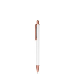 EgotierPro 39565 - Penna in Alluminio con Finitura Opaca Rosa LUXURY Bianco