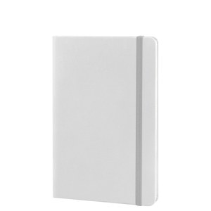 EgotierPro 39567 - Notebook A5 con Copertina in PU e Elastico, 96 Fogli Rigati Color Crema LINED Bianco
