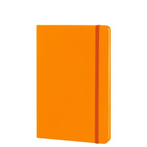 EgotierPro 39567 - Notebook A5 con Copertina in PU e Elastico, 96 Fogli Rigati Color Crema LINED Arancio