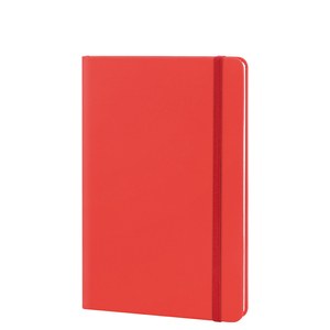 EgotierPro 39567 - Notebook A5 con Copertina in PU e Elastico, 96 Fogli Rigati Color Crema LINED Rosso
