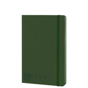 EgotierPro 39567 - Notebook A5 con Copertina in PU e Elastico, 96 Fogli Rigati Color Crema LINED Green