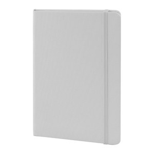 EgotierPro 53560 - Notebook A5 RPET con 80 Fogli Rigati e Elastico THELUJI Bianco