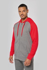 PROACT PA380 - Giacca in felpa unisex con zip e cappuccio bicolore