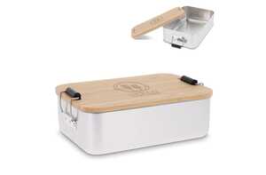 TopEarth LT90456 - Lunch box in alluminio con coperchio in bambù
