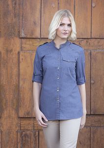 Karlowsky JF 18C - Camicia cuoco da donna Jeans-Style